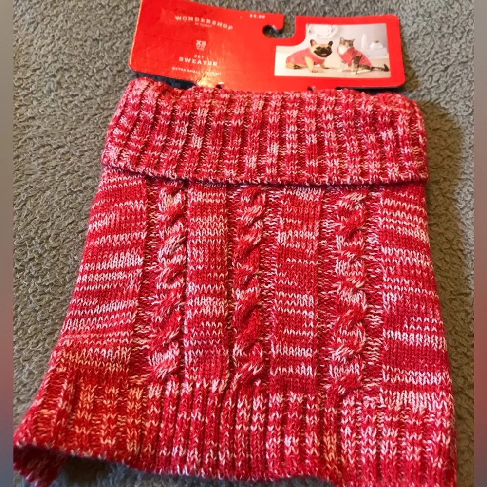 Dog or Cat Sweater Red & White